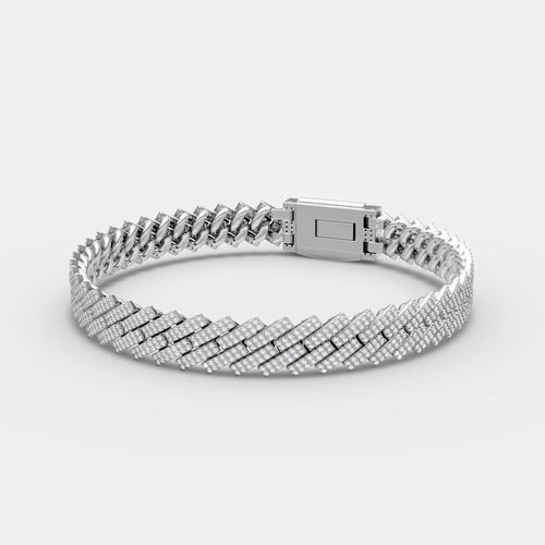 10MM Iced Full White Cuban Bracelet
