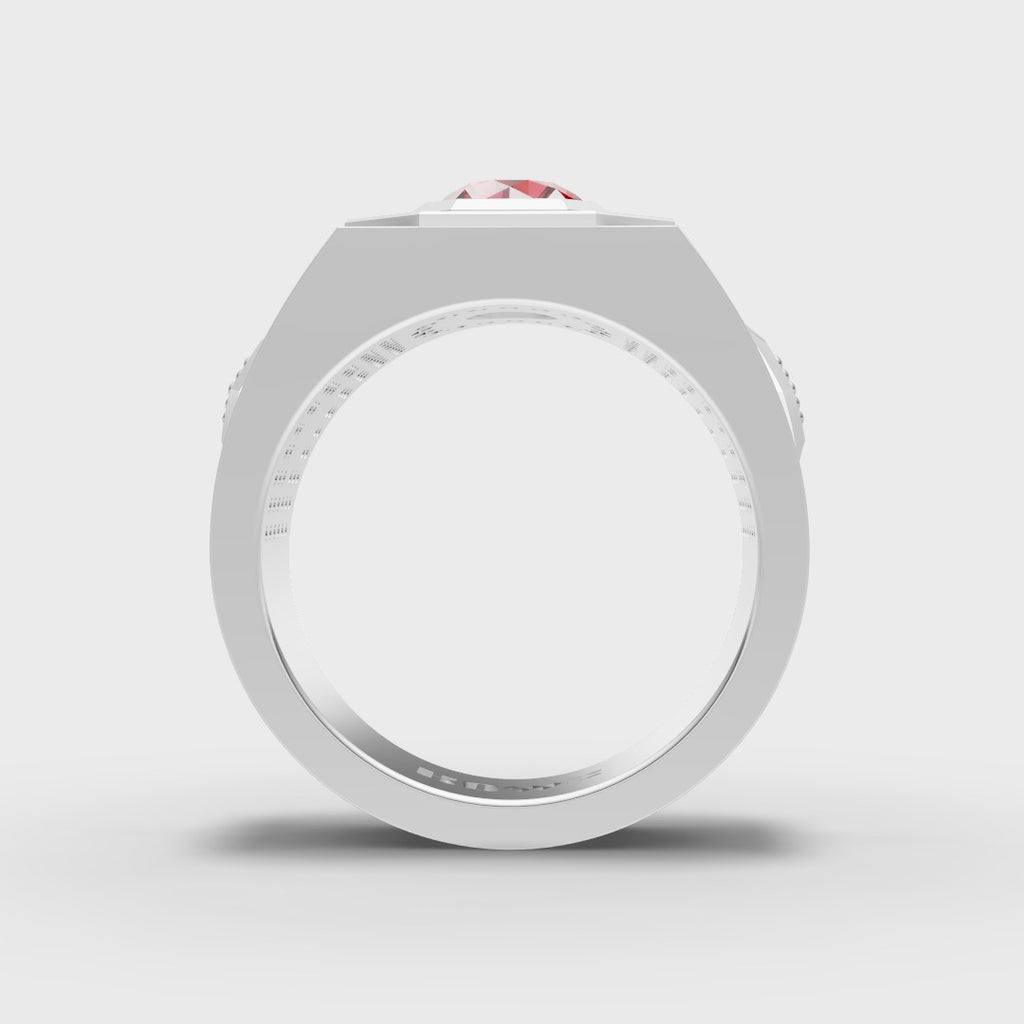Brilliance with Blood-Red Center Stone Ring