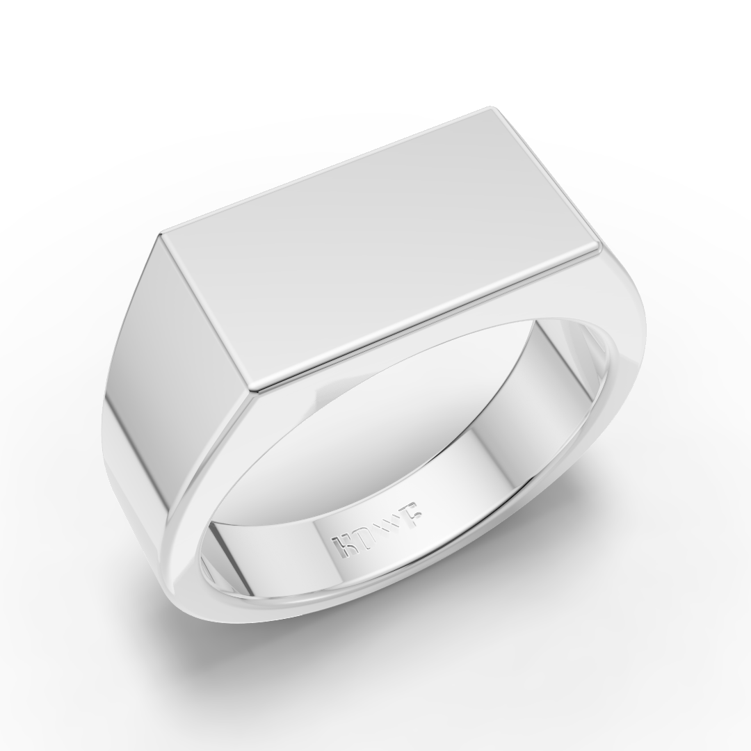 925 Sterling Silver Classic Rectangle Plain Ring