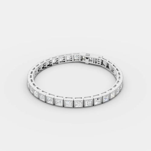 0.50 CT Princess Shaped Tennis Bracelet