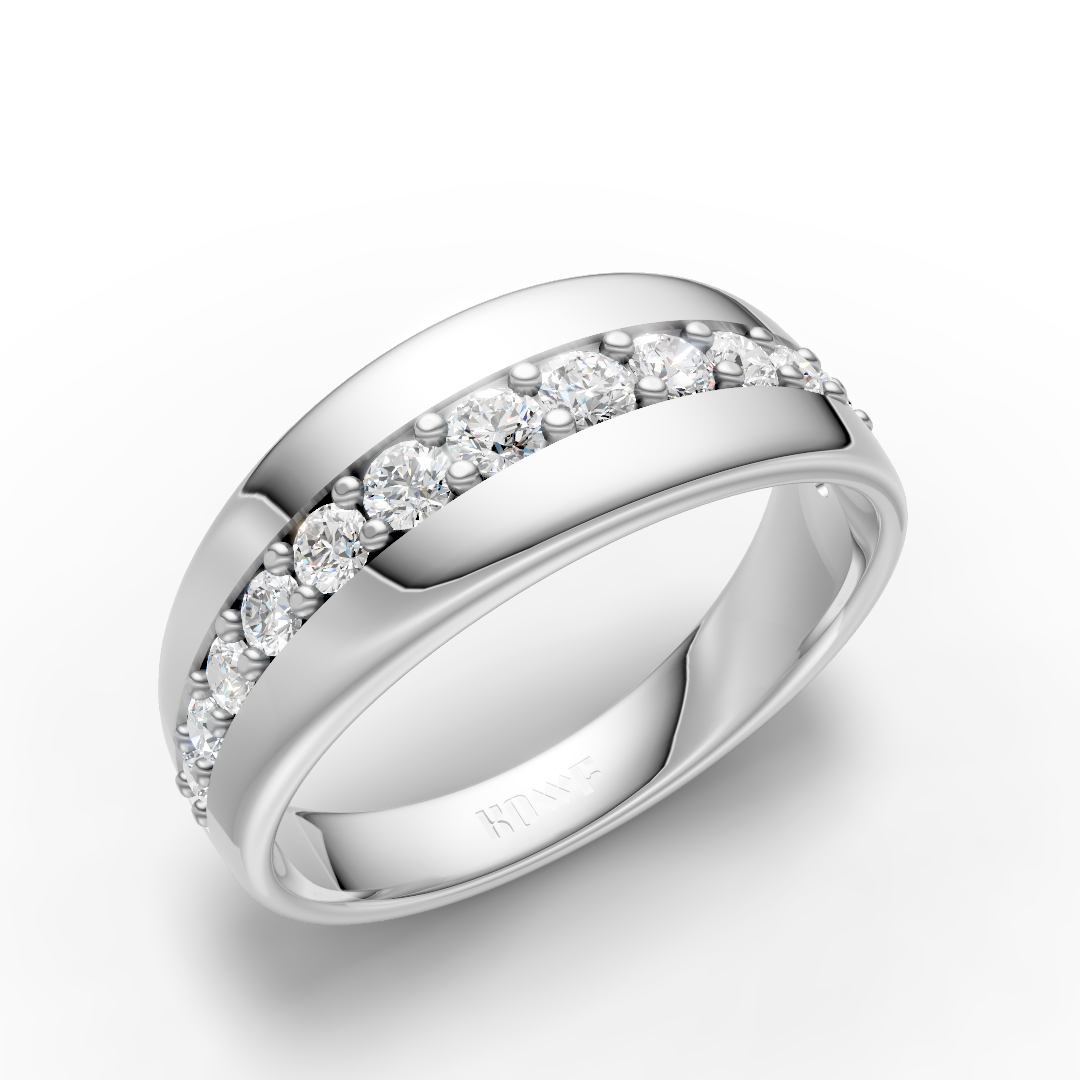 925 Sterling Silver Channel Set Moissanite Diamond Ring