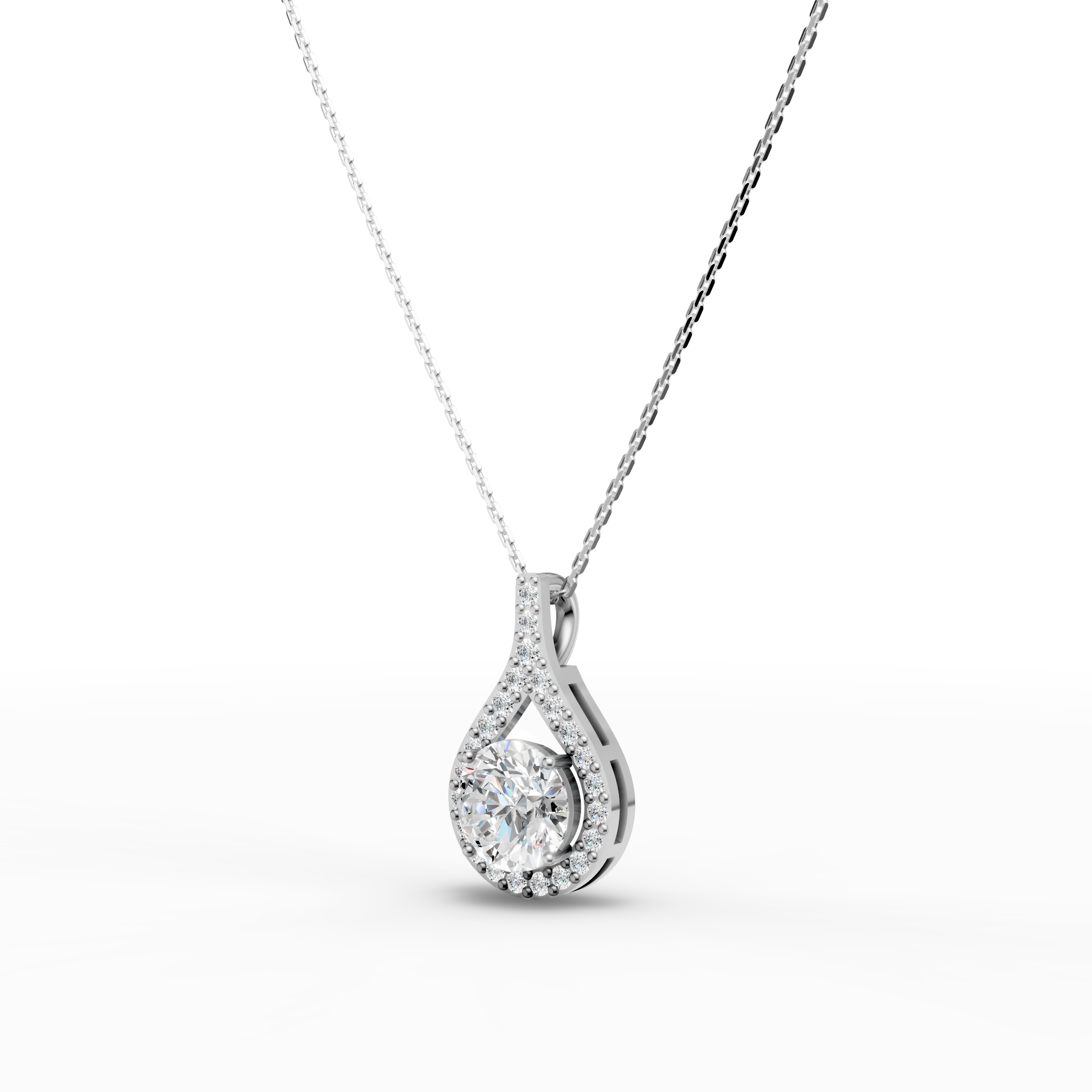 Solitaire Drop Spark Pendant