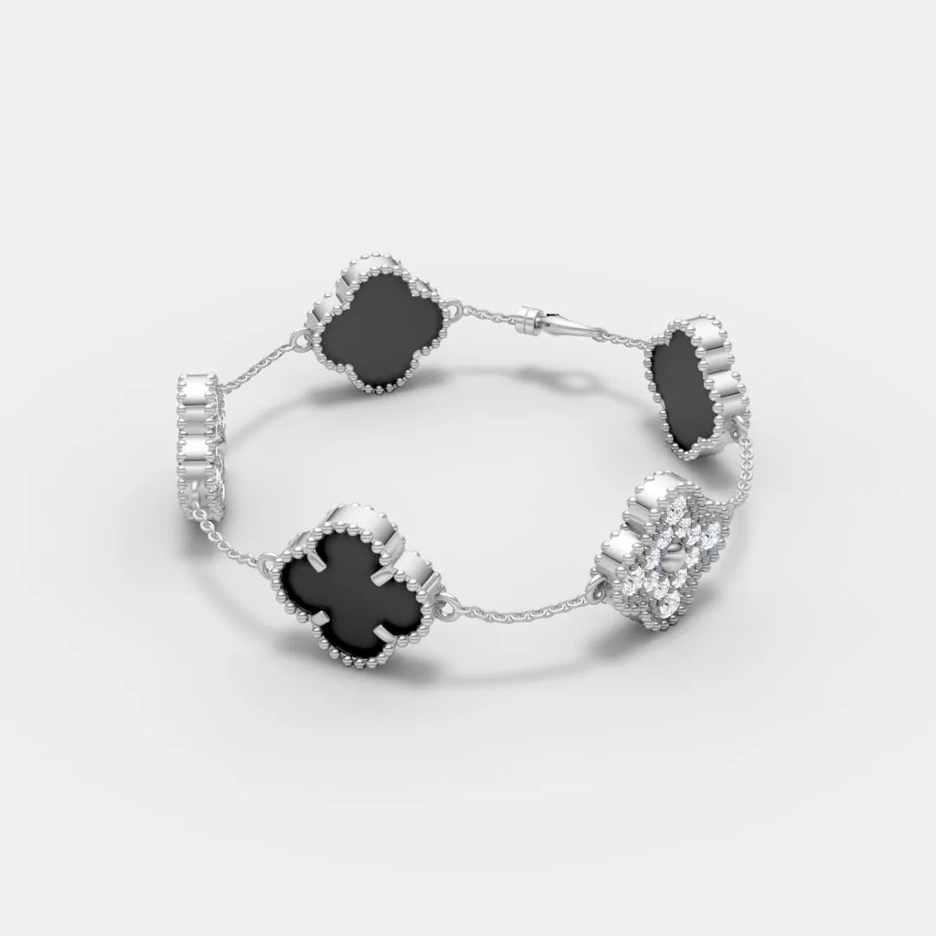 Black Malachite Flower Bracelet – Nature-Inspired Elegance