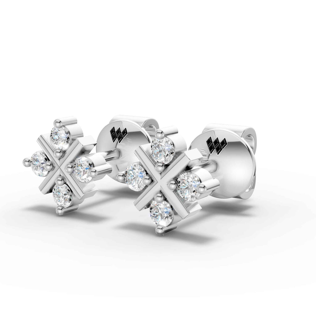 Sparkling Cross Cluster Stud Earrings (1 Pair)