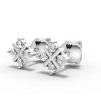 Sparkling Cross Cluster Stud Earrings (1 Pair)