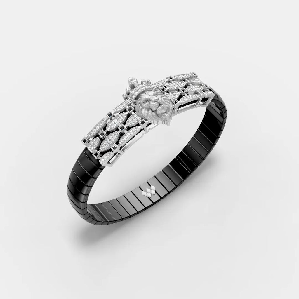 Lion Head Crown Zigzag Bracelet