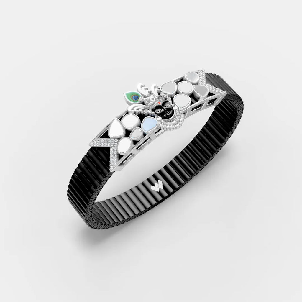Shreenathji Designer Bracelet with Polki Setting