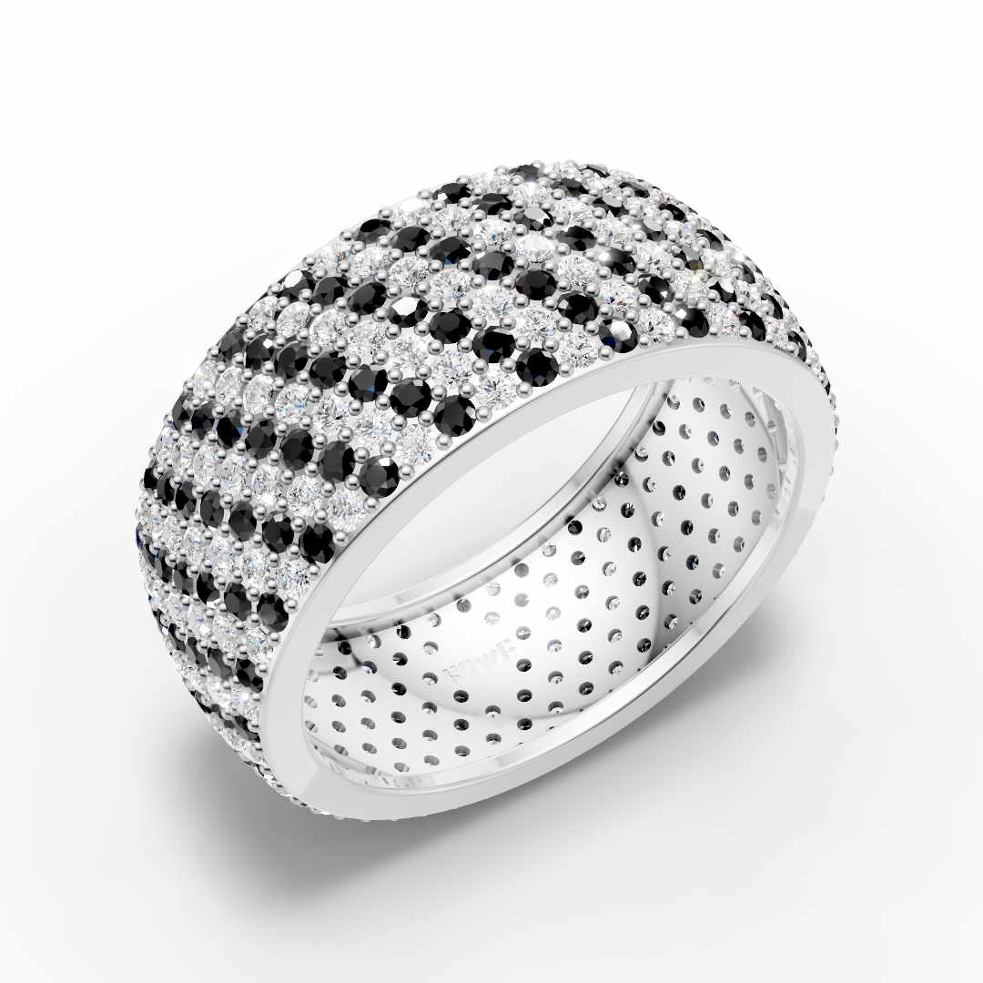 7-Line Black & White Montubhai’s Ring