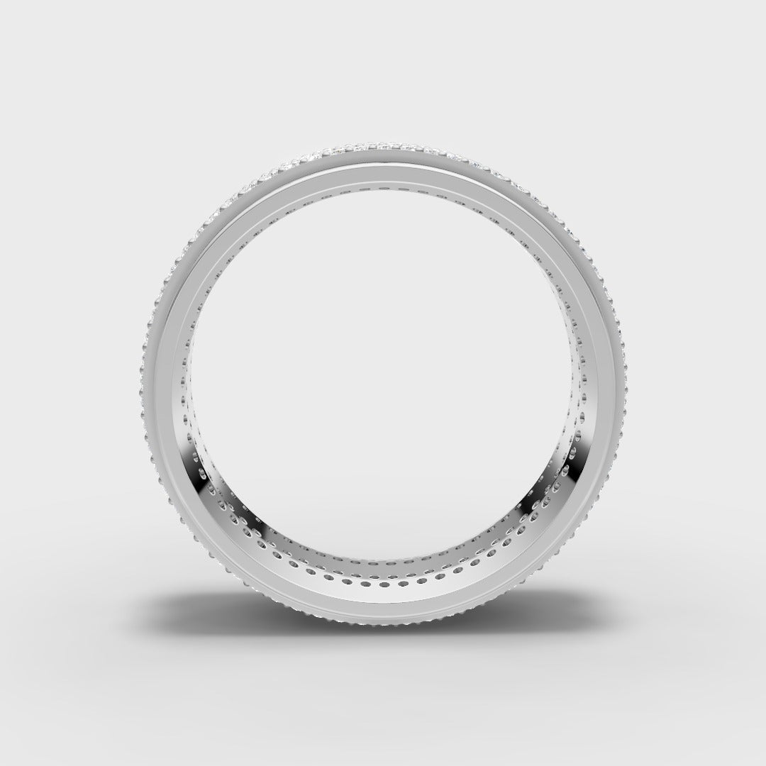 925 Sterling Silver Moissanite Diamond Band Ring