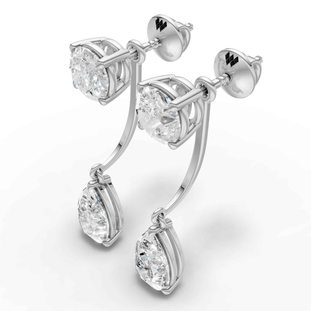 Round & Pear Drop Earring (1 Pair)