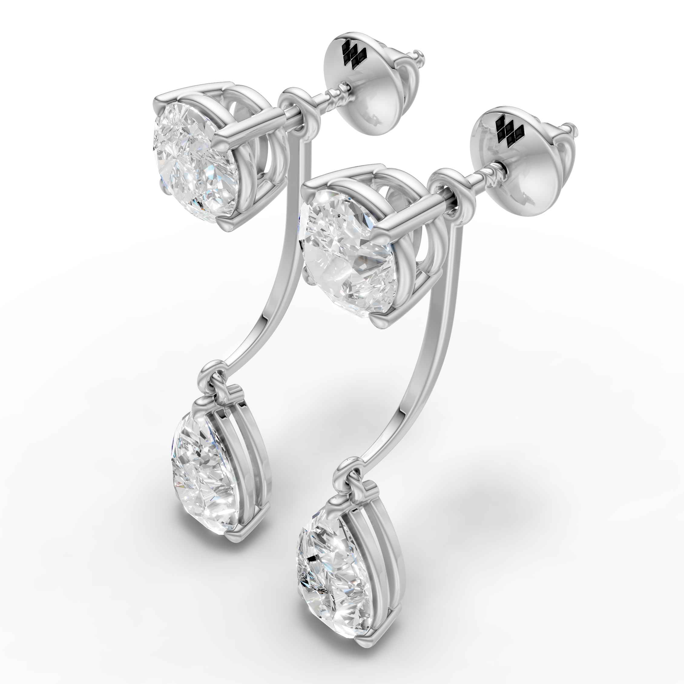 Round & Pear Drop Earring (1 Pair)