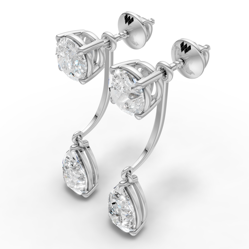 Round & Pear Drop Earring (1 Pair)