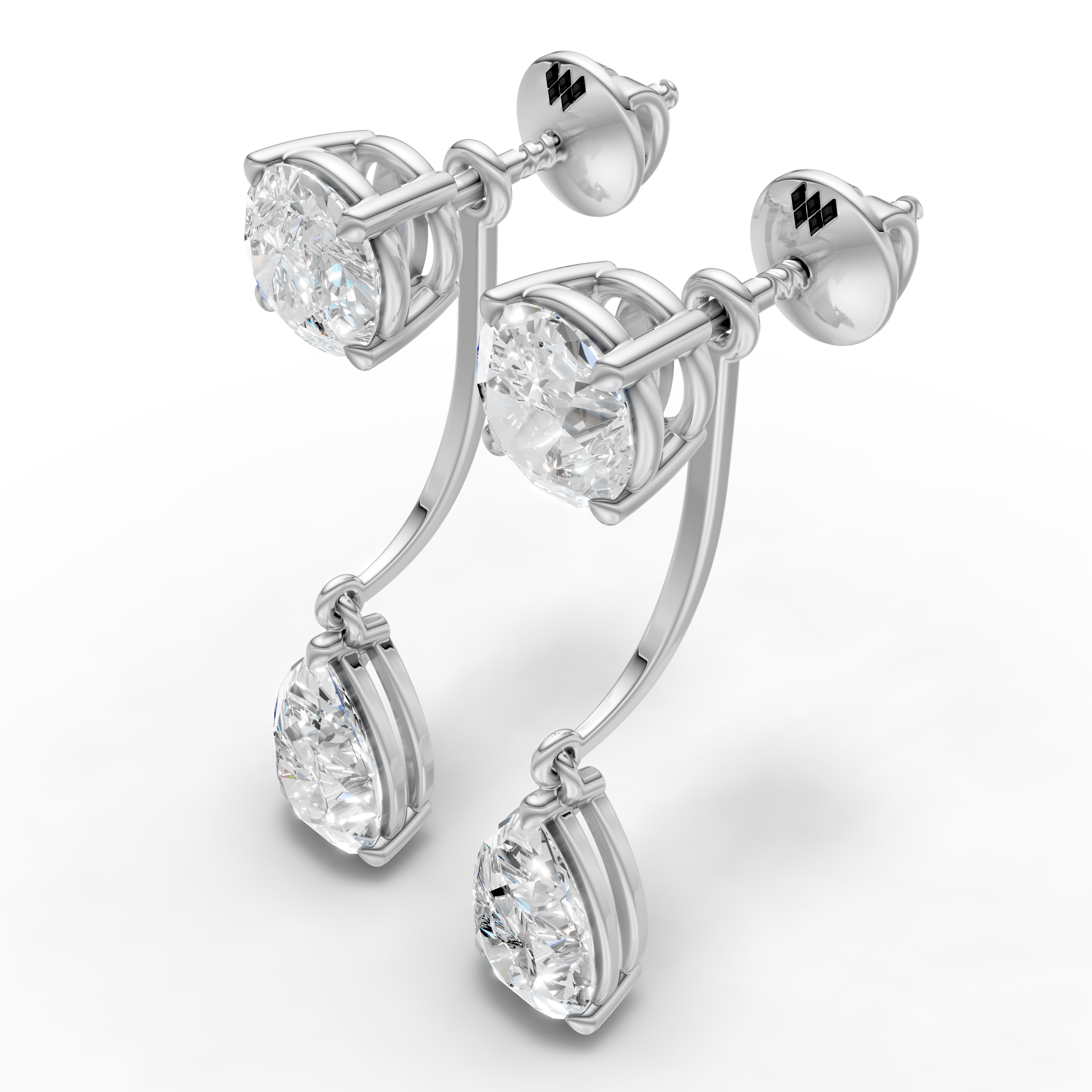 Round & Pear Drop Earring (1 Pair)