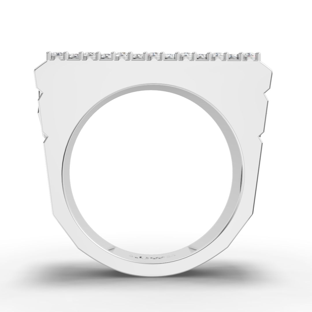 925 Sterling Silver Square Cluster Moissanite Diamon Ring