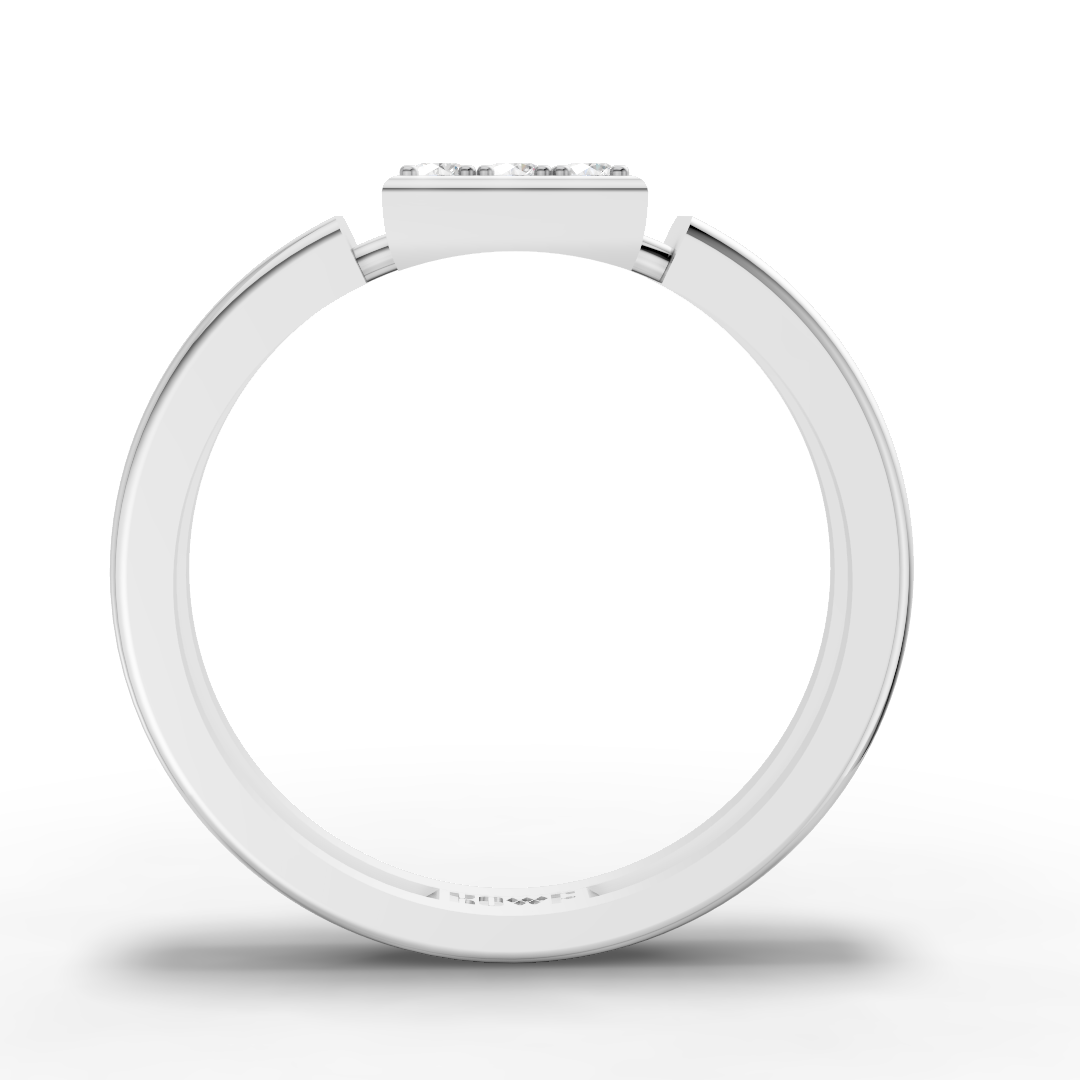 925 Sterling Square Cluster Moissanite Diamond Ring