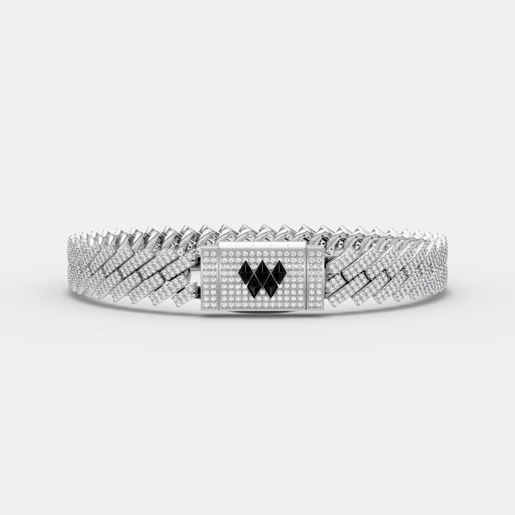 10MM Iced Full White Cuban Bracelet