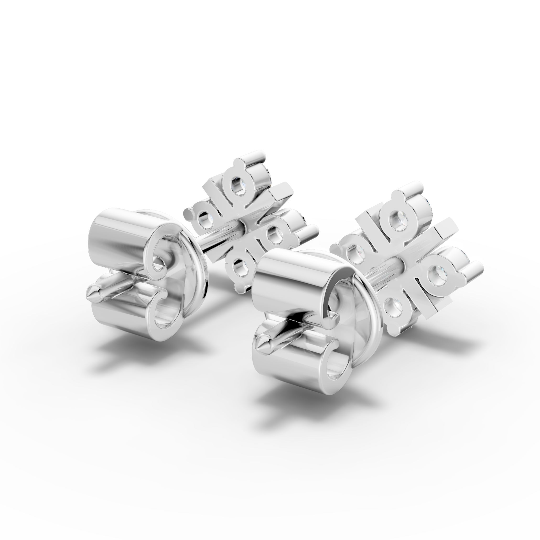 925 Sterling Silver Sparkling Cross Cluster Stud Earrings