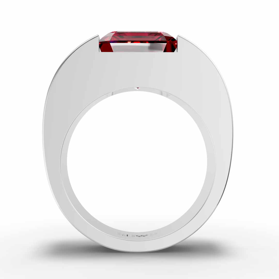 Red Stone With Om Ring