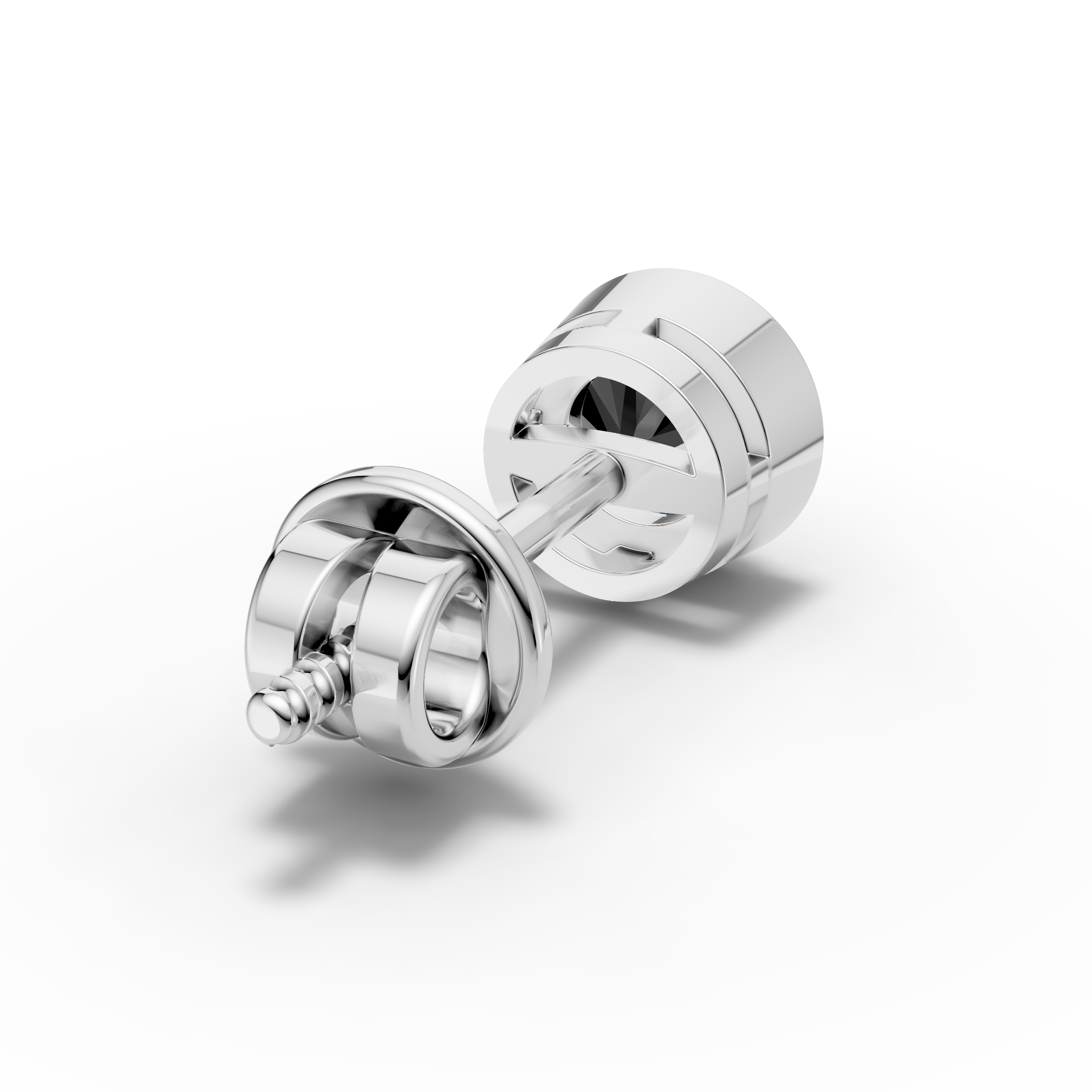 Round Black Bezel Stud ( 1 PC)