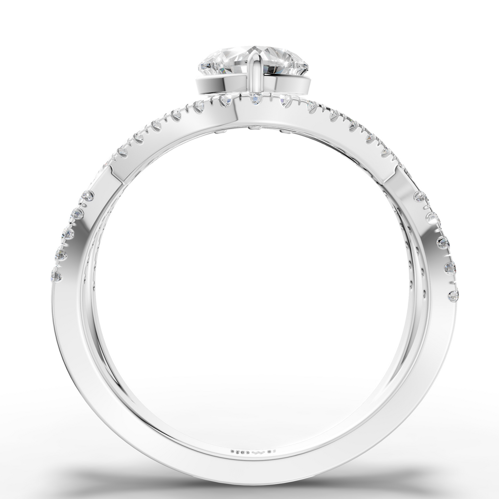White Heart Diamond Ring
