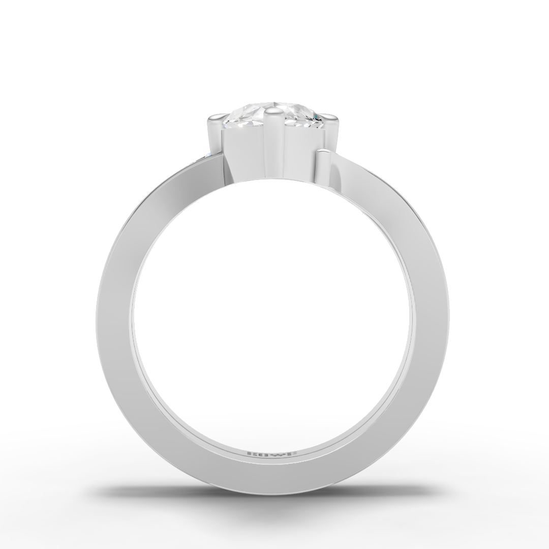 925 Sterling Silver Moissanite Diamond Marquise Ring