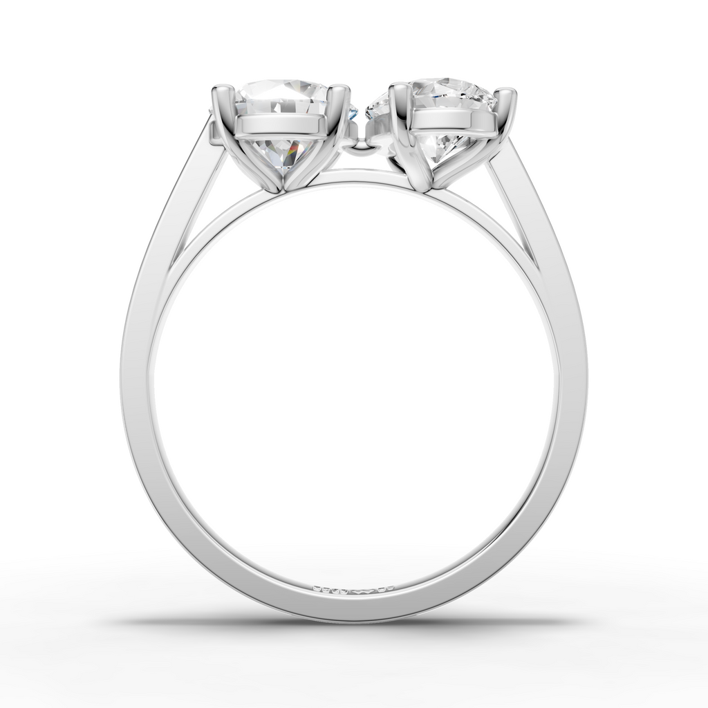Dual-Stone Ring – Pear & Round Cut