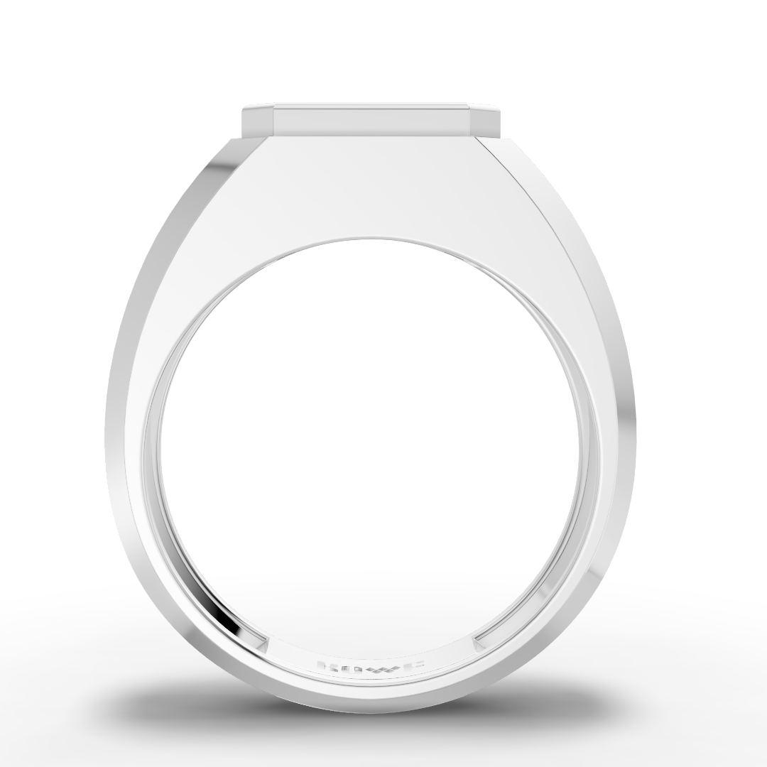 925 Sterling Silver Moissanite Diamond Emerald Bezel Ring