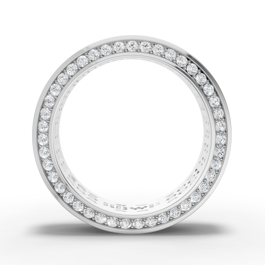 925 Sterling Silver Multi-Row Sparkle Moissanite Diamond Ring