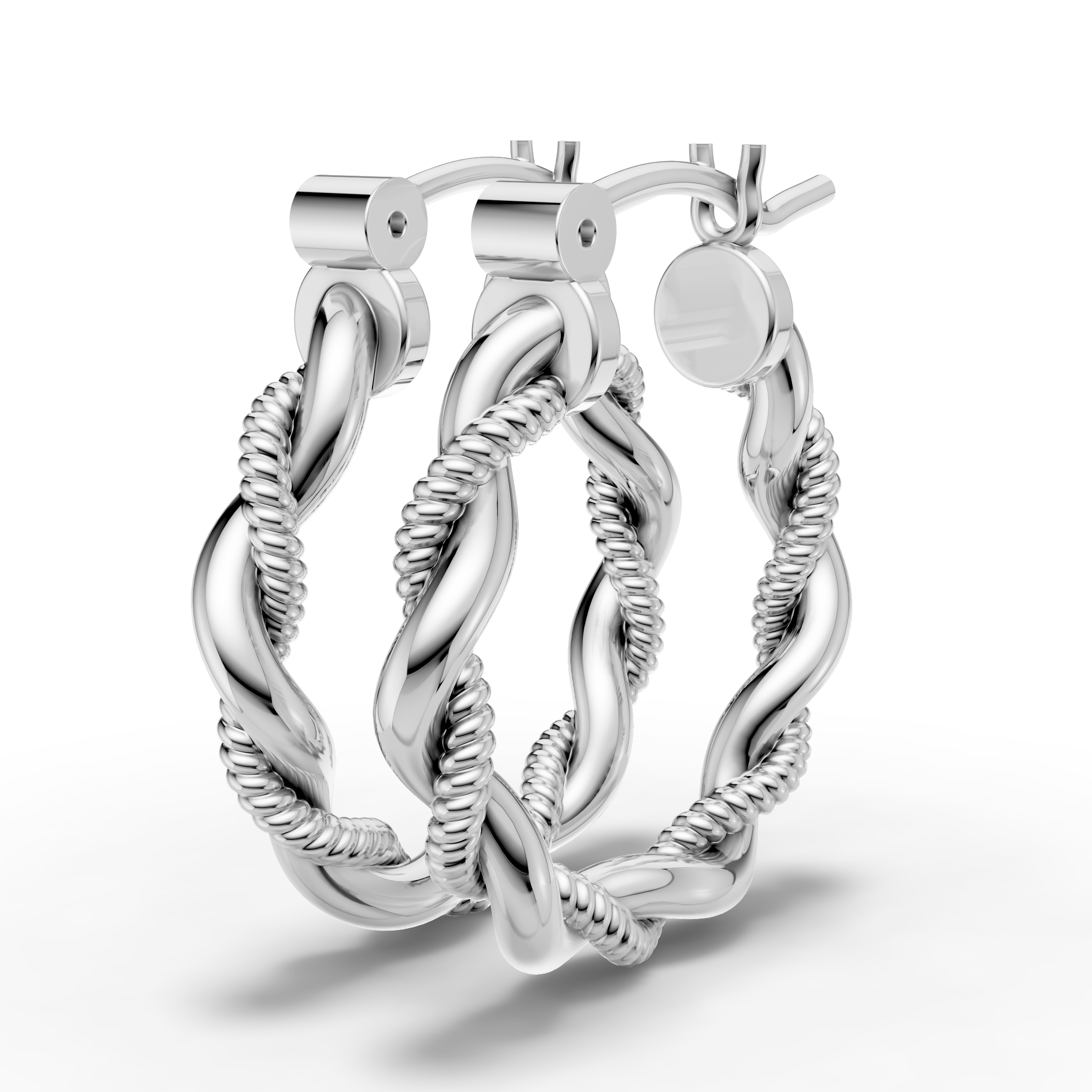 925 Sterling Silver Twisted Rope Hoop Earrings