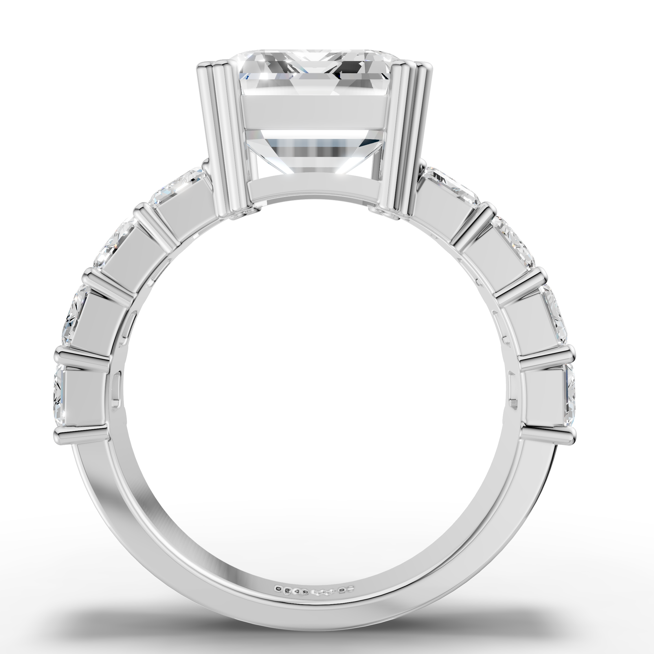 Emerald-Cut Ring with Baguette Accents