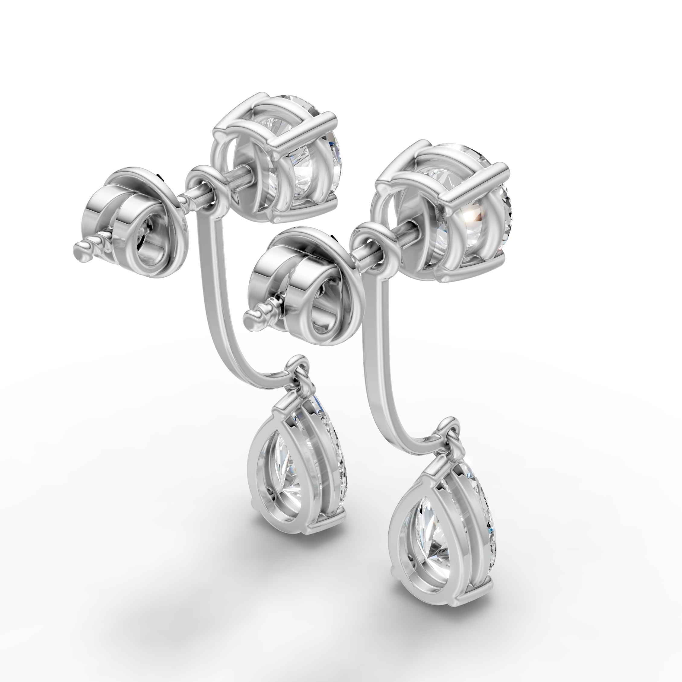 Round & Pear Drop Earring (1 Pair)