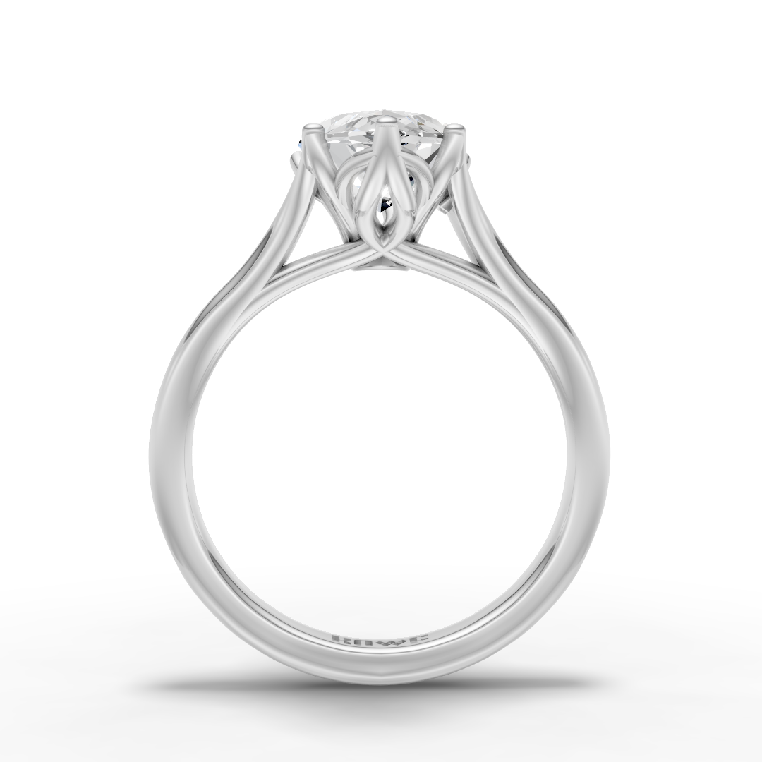 925 Sterling Silver Moissanite Diamond Marquise Solitaire  Ring