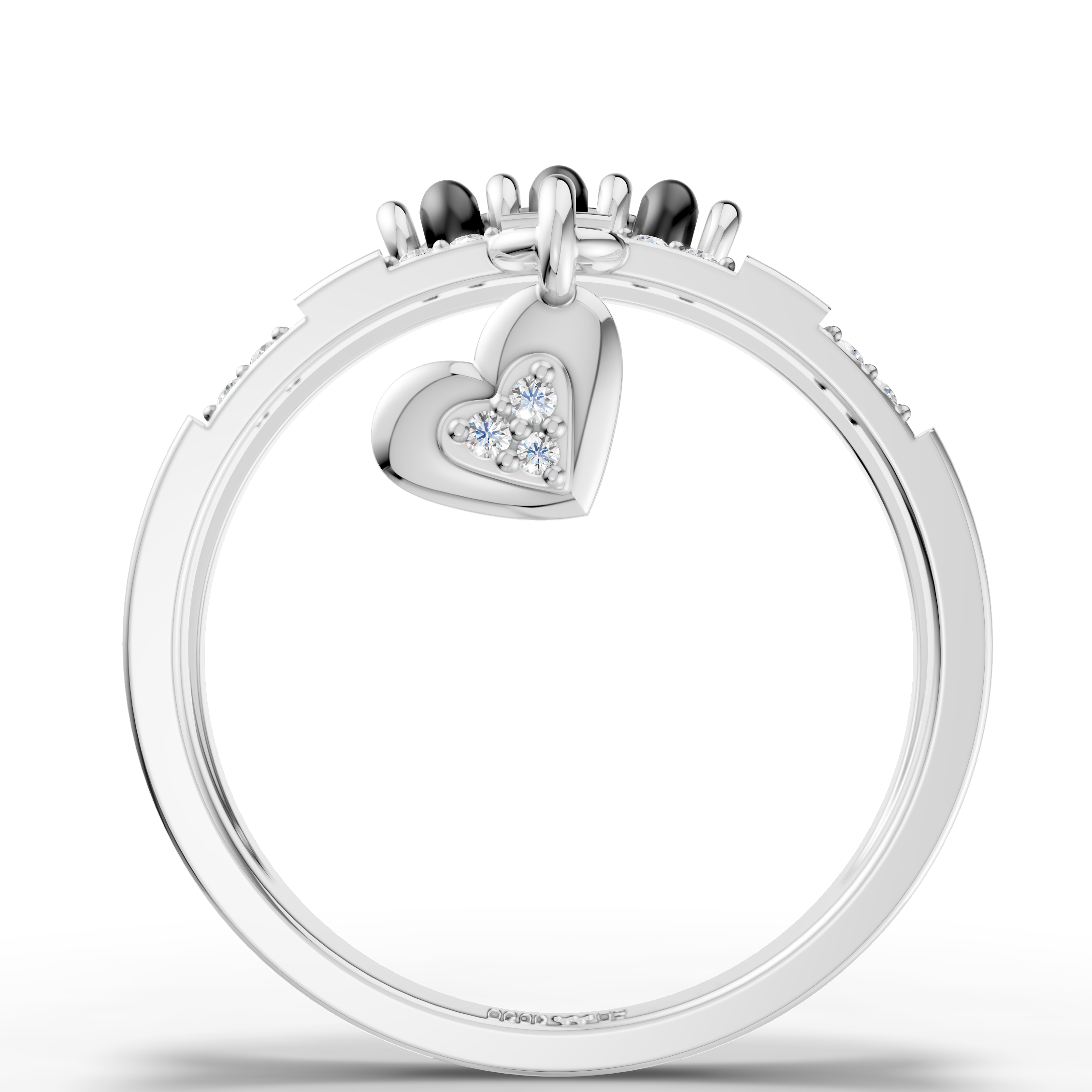 Mangalsutra Bead Ring with Heart Charm