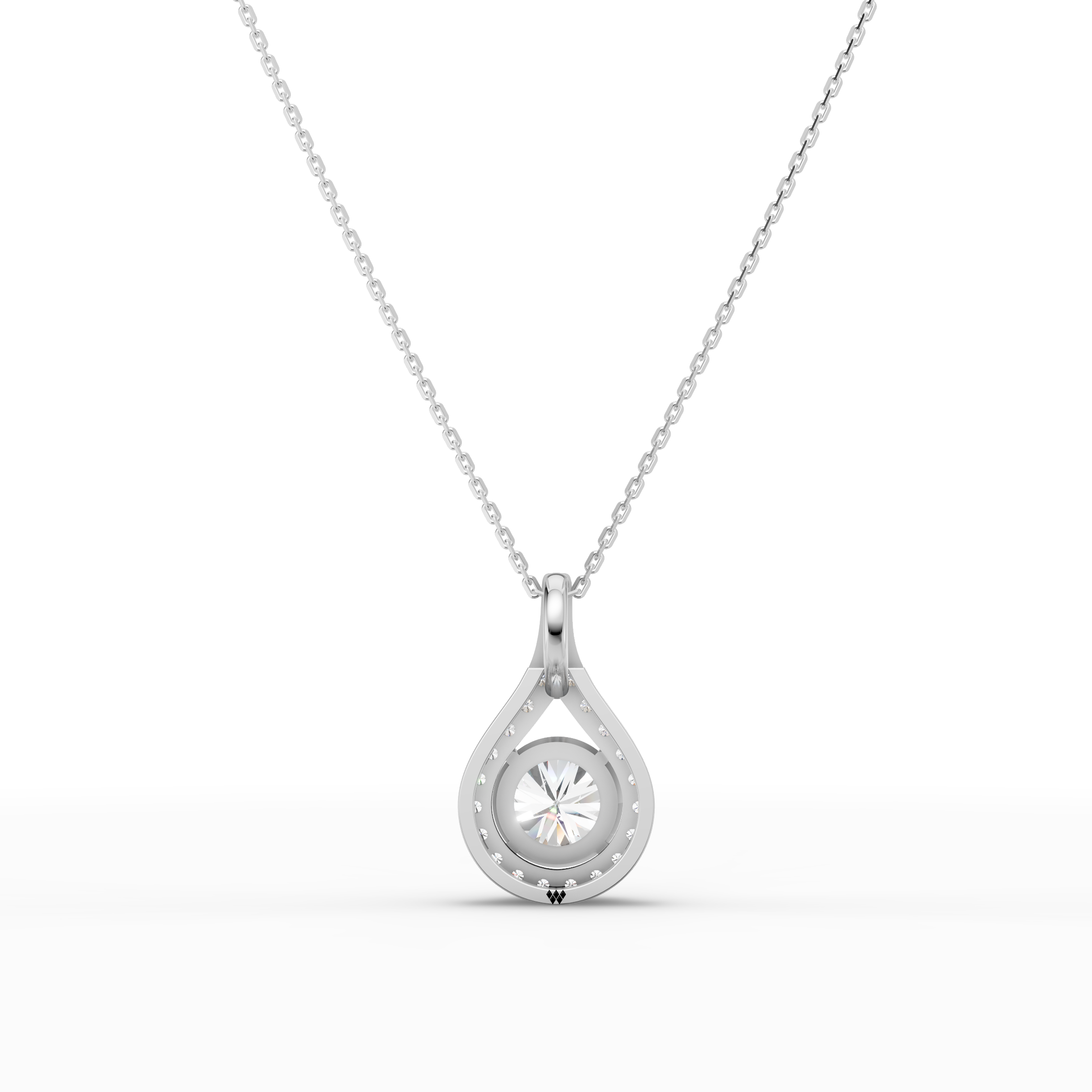 Solitaire Drop Spark Pendant