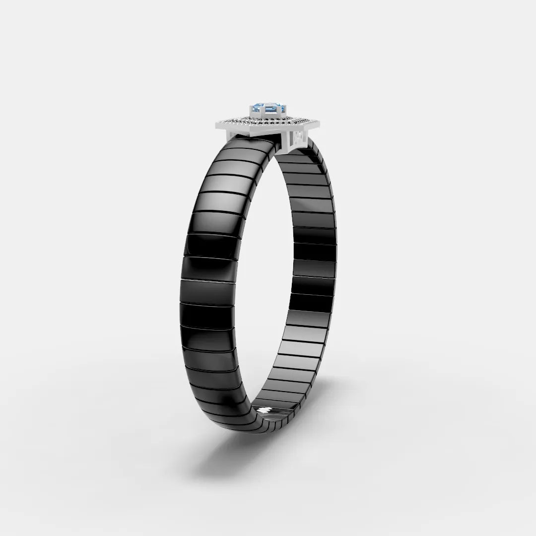 Black and White Hexagon-Shaped Moissanite Diamond Bracelet