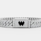 10MM 925 Silver White Cuban Bracelet With Moissanite Diamond