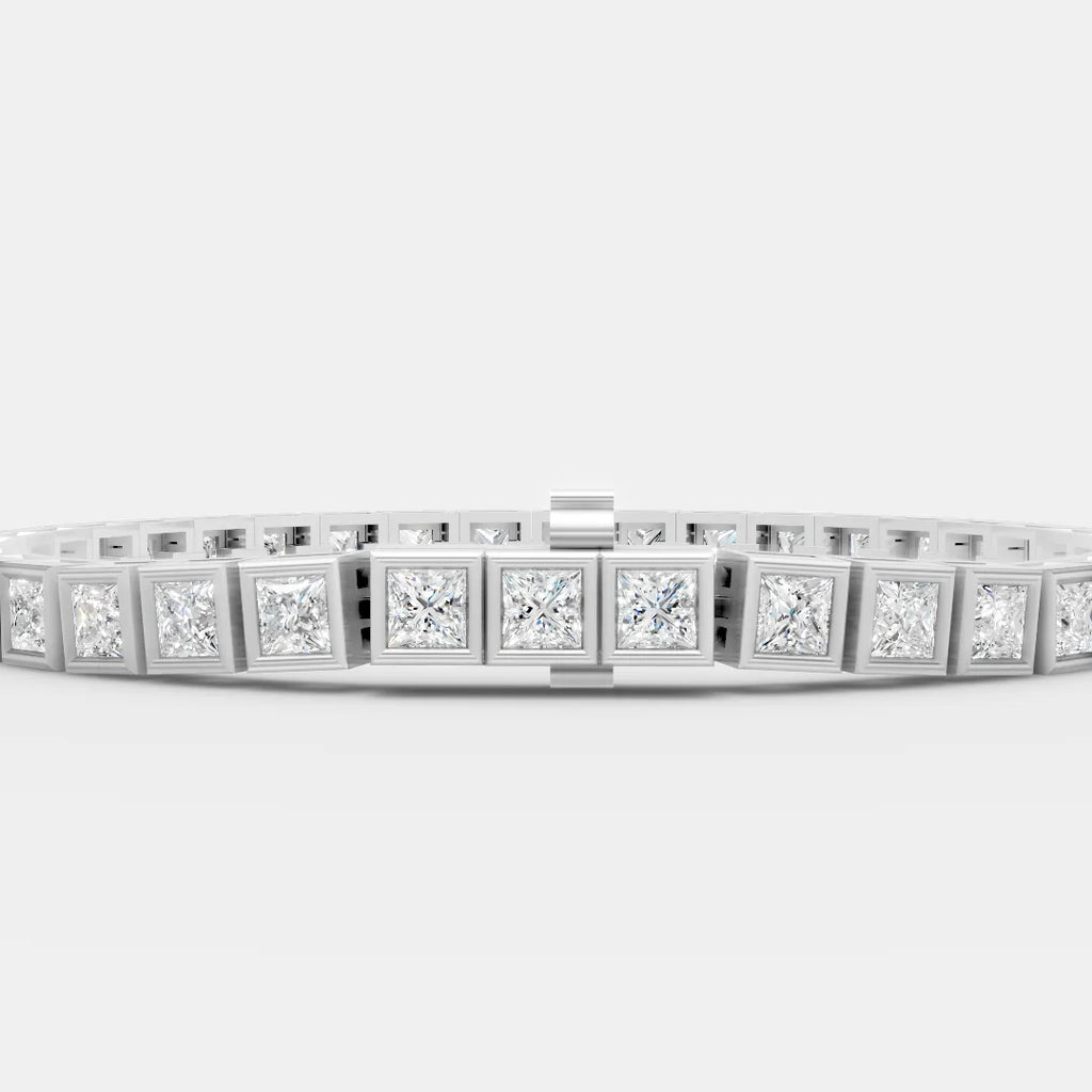 0.25 CT Princess Shaped Tennis Bracelet
