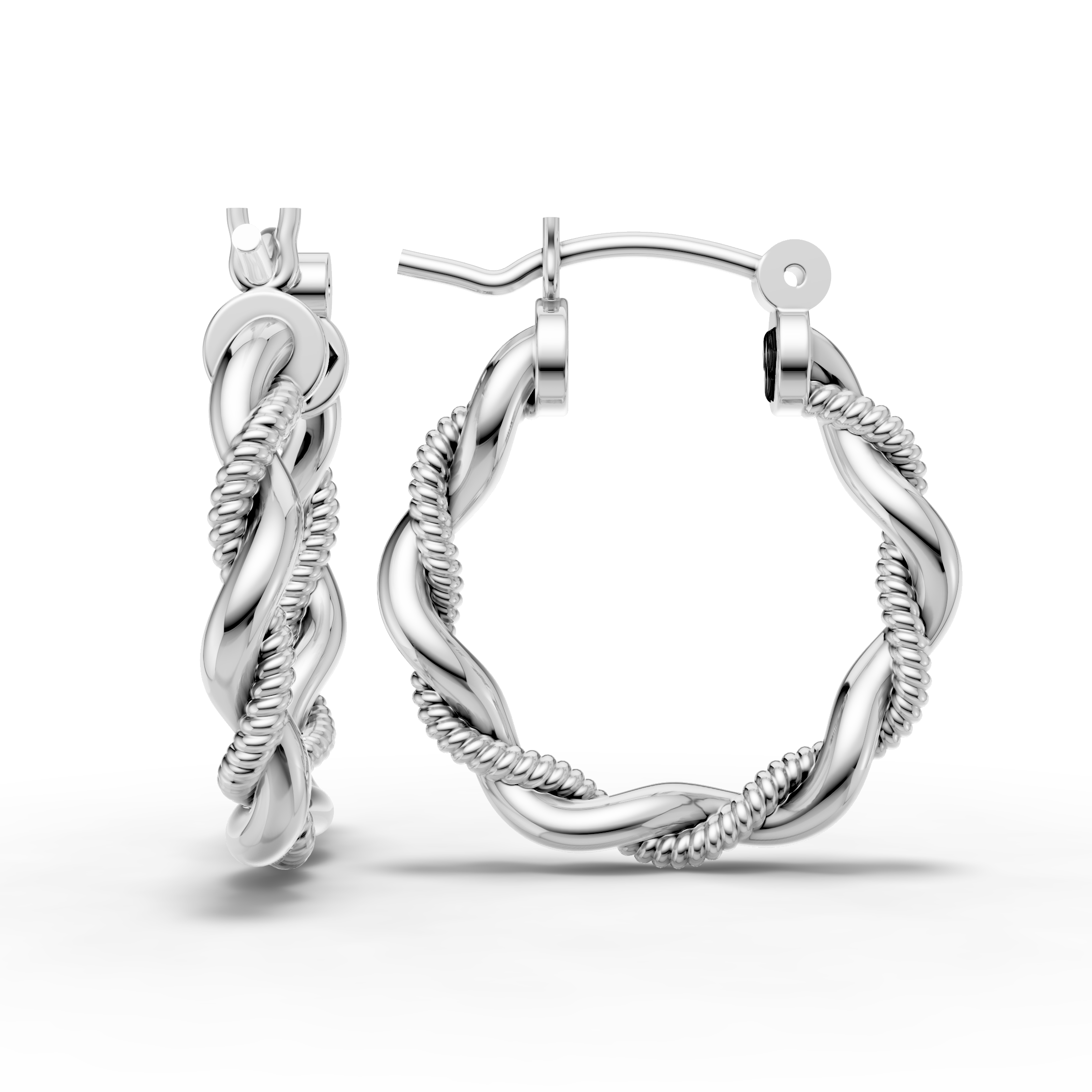 925 Sterling Silver Twisted Rope Hoop Earrings
