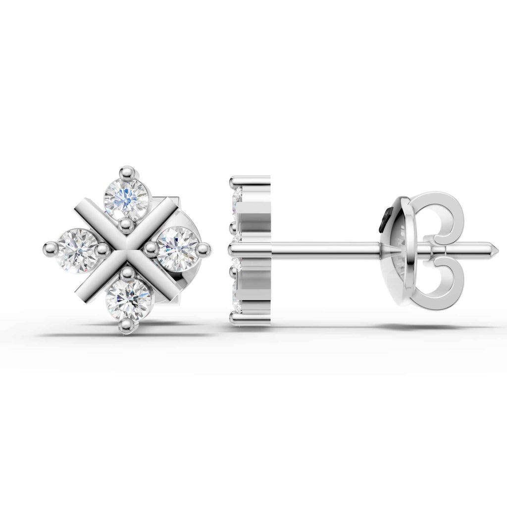 Sparkling Cross Cluster Stud Earrings (1 Pair)