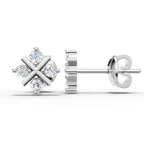 Sparkling Cross Cluster Stud Earrings (1 Pair)