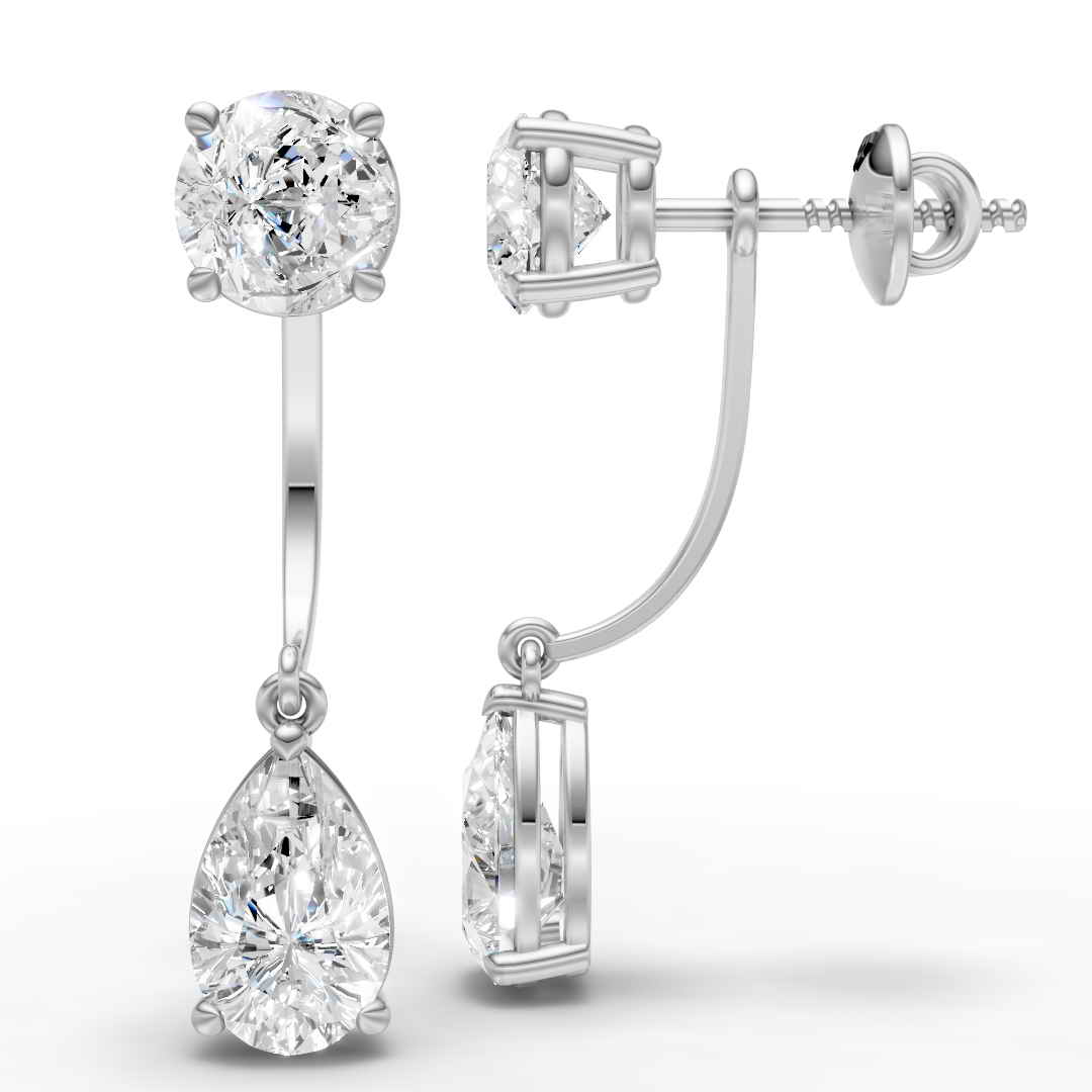 Round & Pear Drop Earring (1 Pair)