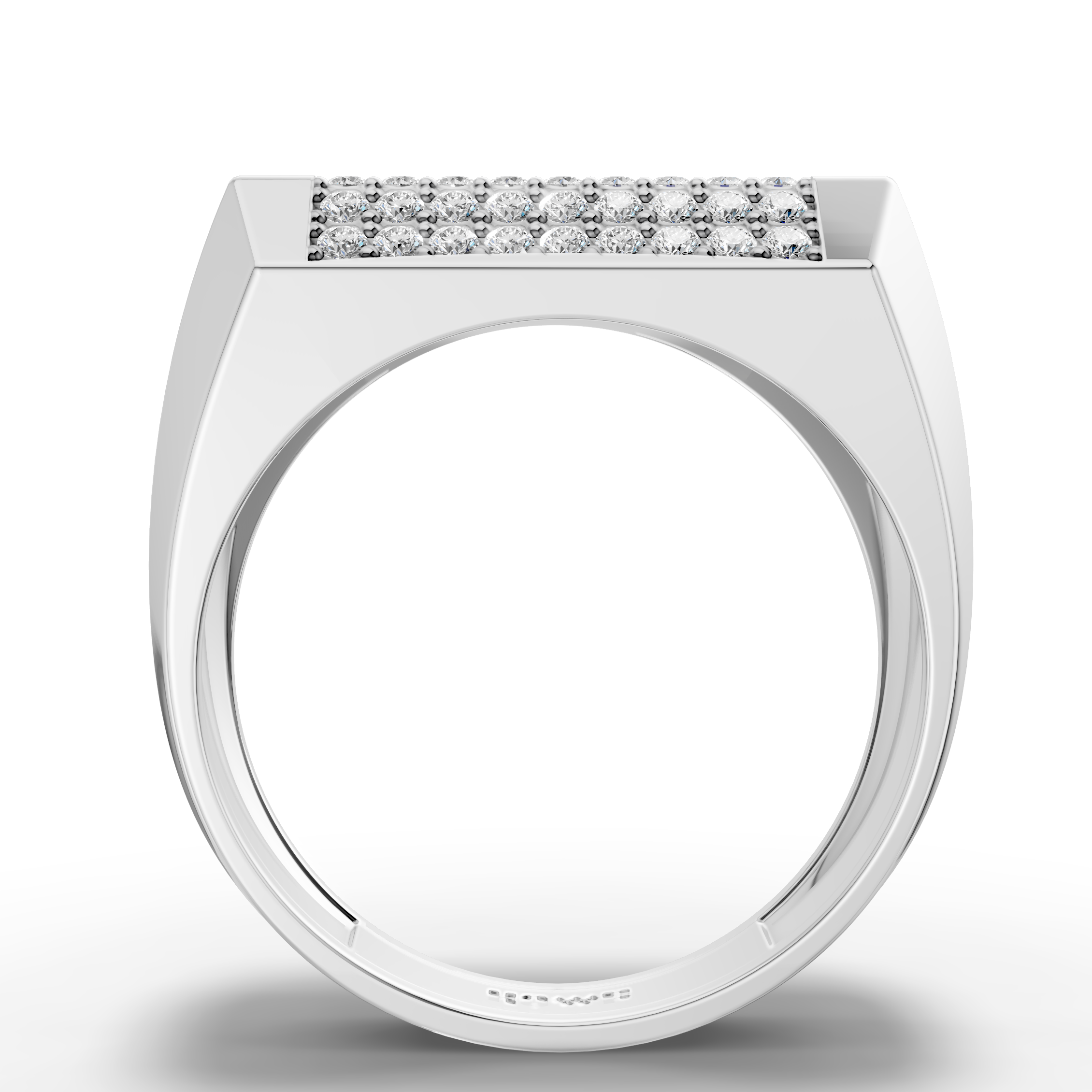 925 Sterling Silver Diamond Grid Moissanite Diamond Ring