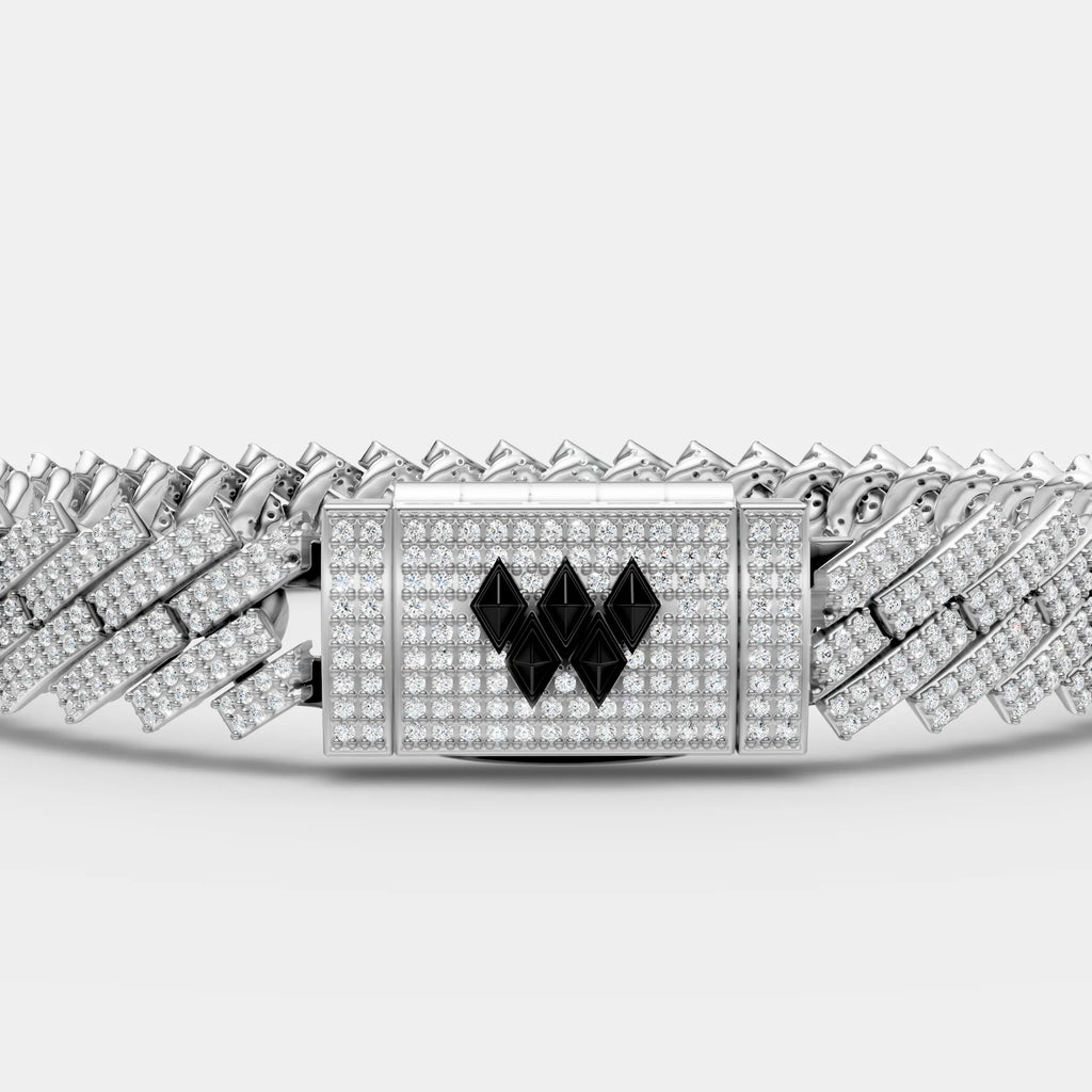 10MM Iced Full White Cuban Bracelet