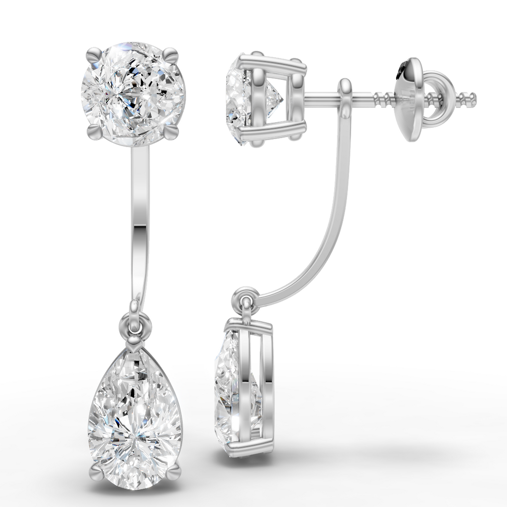 Round & Pear Drop Earring (1 Pair)