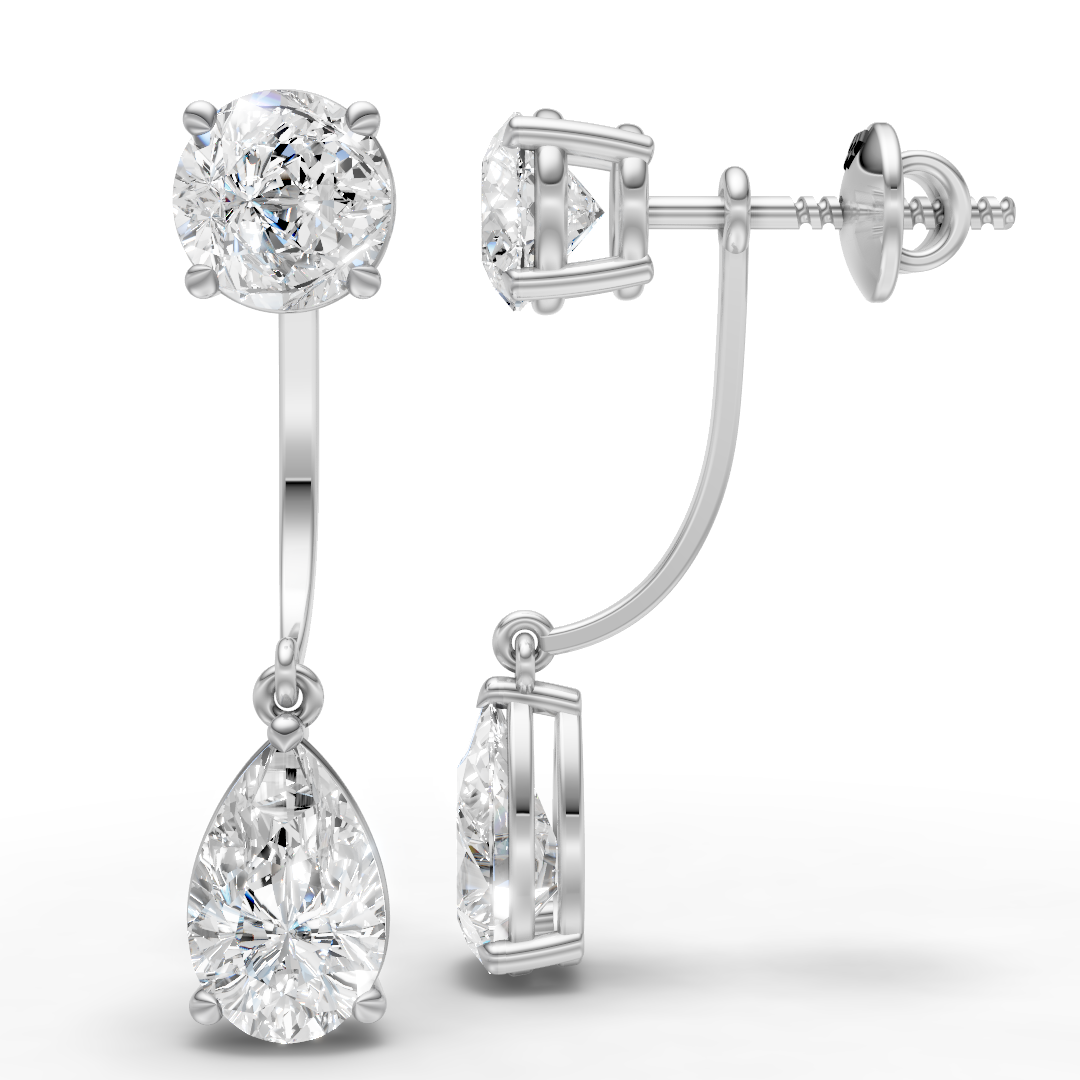 Round & Pear Drop Earring (1 Pair)