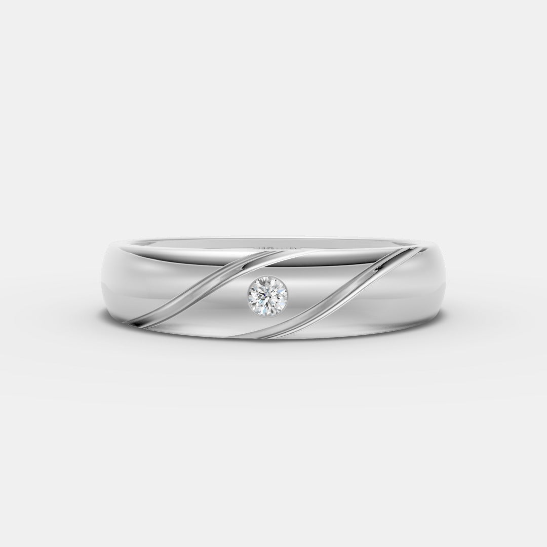 Round Solitaire Band Ring