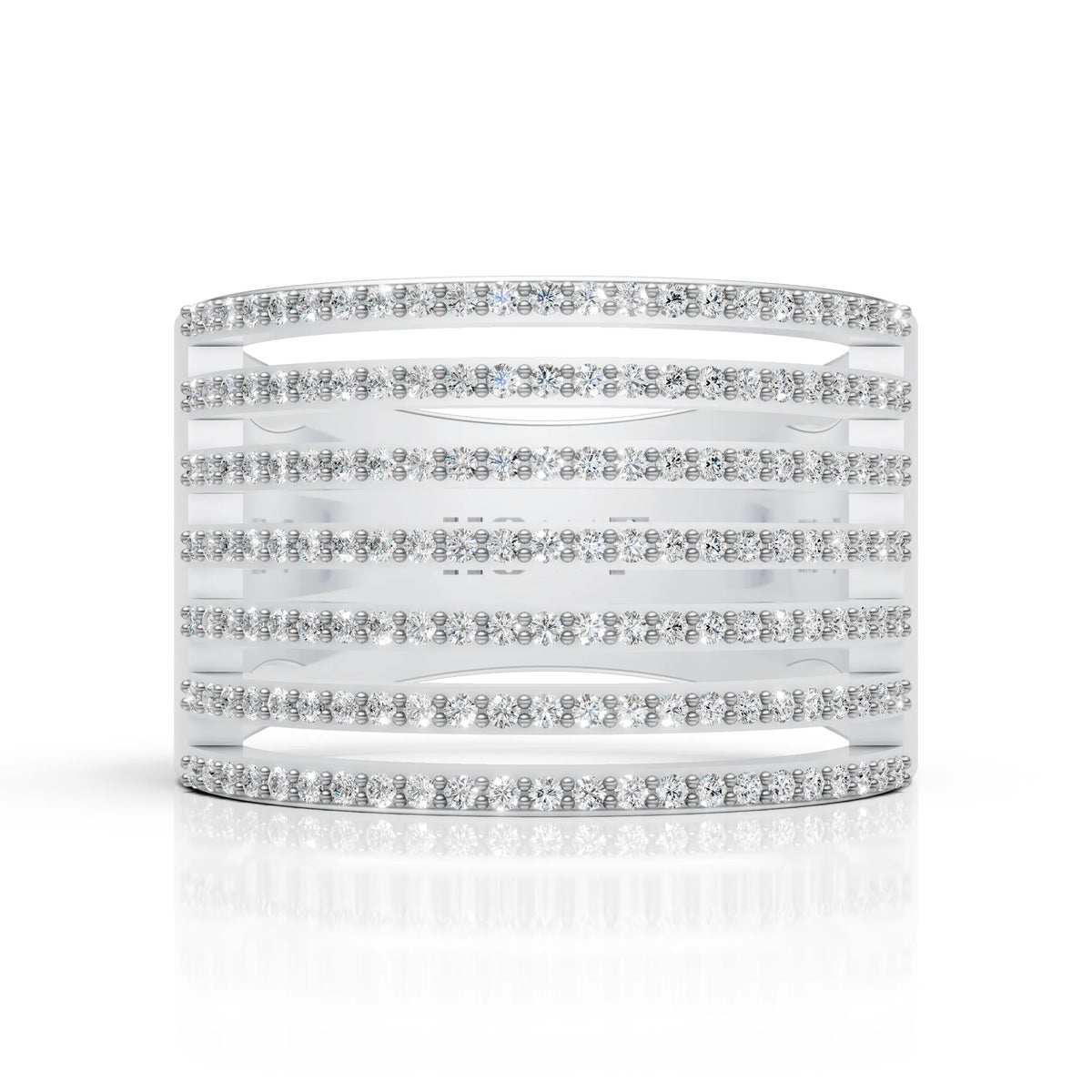 Luxury Multi-Row Diamond Band Ring