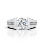 Modern Floating Diamond Solitaire Ring