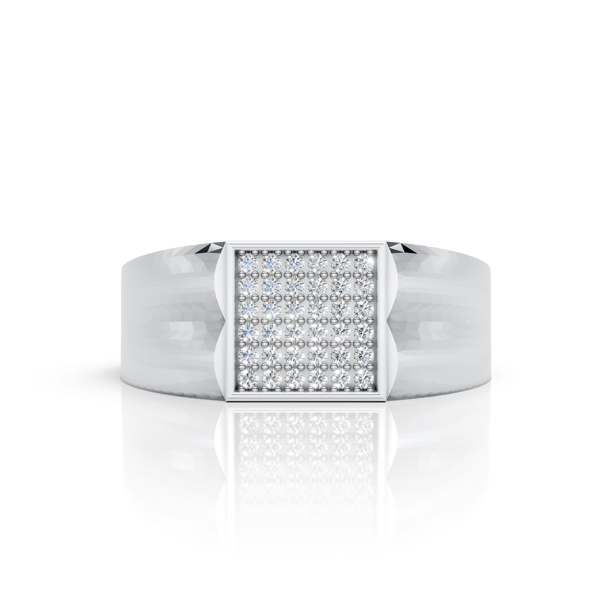 Men’s Square Diamond Signet Ring