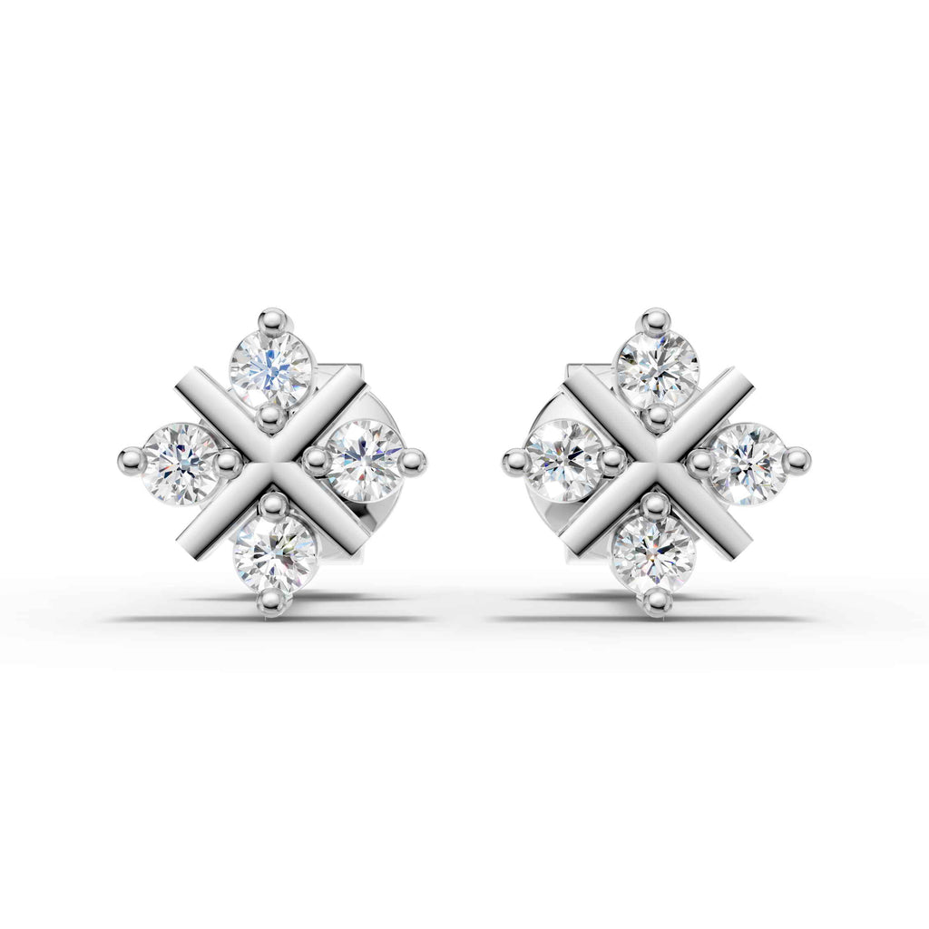 Sparkling Cross Cluster Stud Earrings (1 Pair)